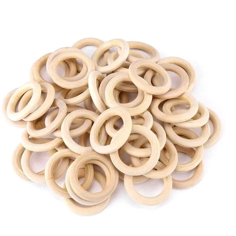 Wood Ring Blank - 20 Pezzi Anelli in Legno Naturale