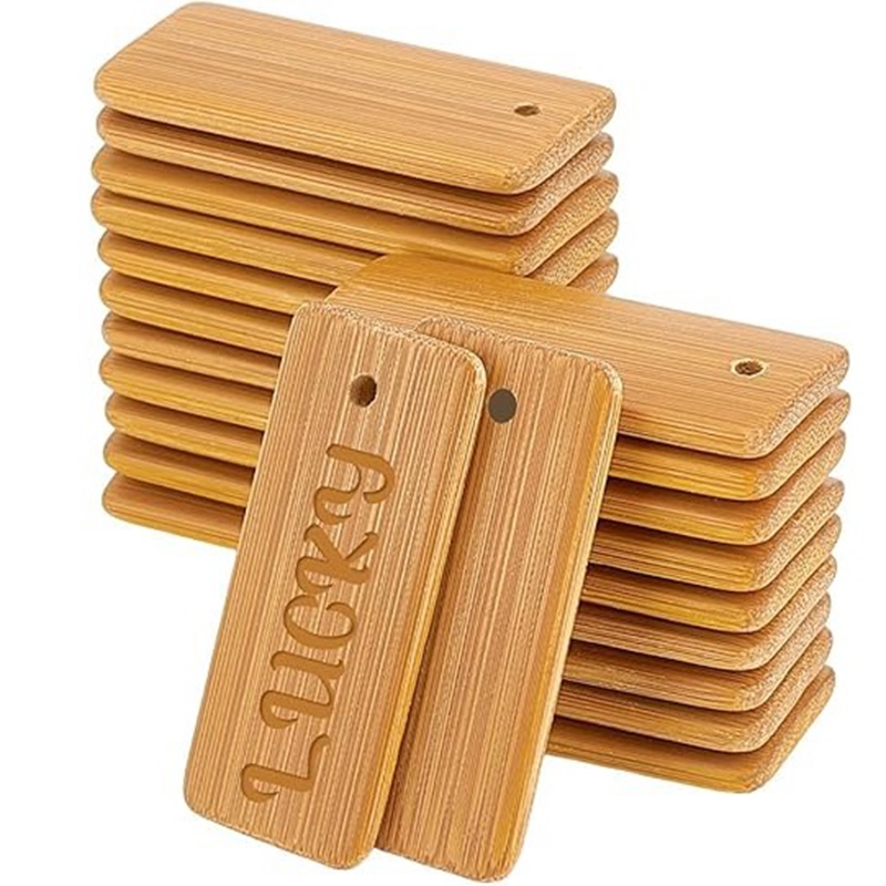 Wood Ring Blank - 50 pezzi etichette in legno portachiavi