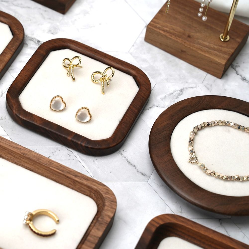 Wood Ring Blank - Vassoio in Legno con Design Geometrico